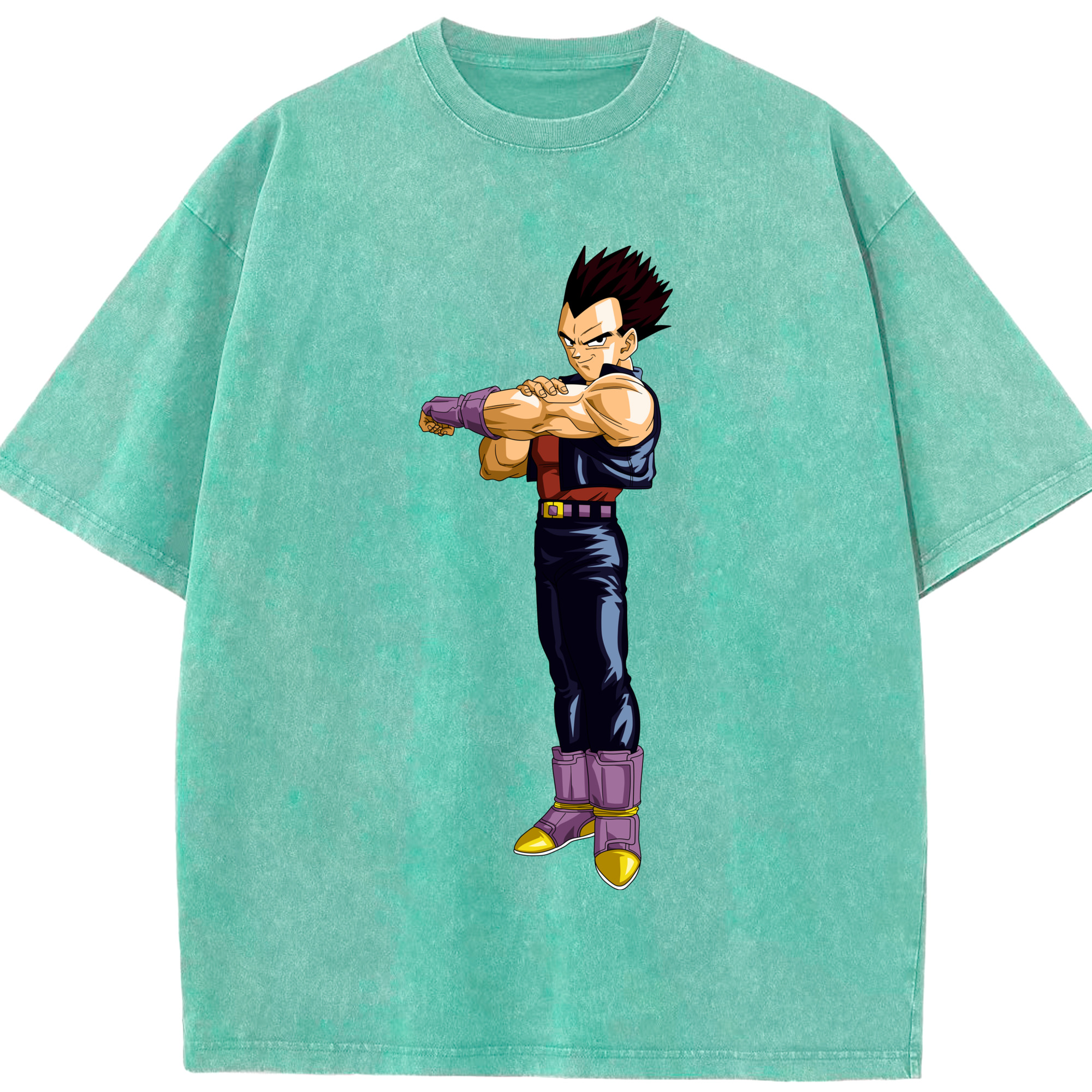 （画像用） ドラゴンボール ベジータ四世（Bejīta Yonsei）DRAGON BALL Vegeta IV 綿100% ヴィンテージ風 半袖Tシャツ（フロントプリント）